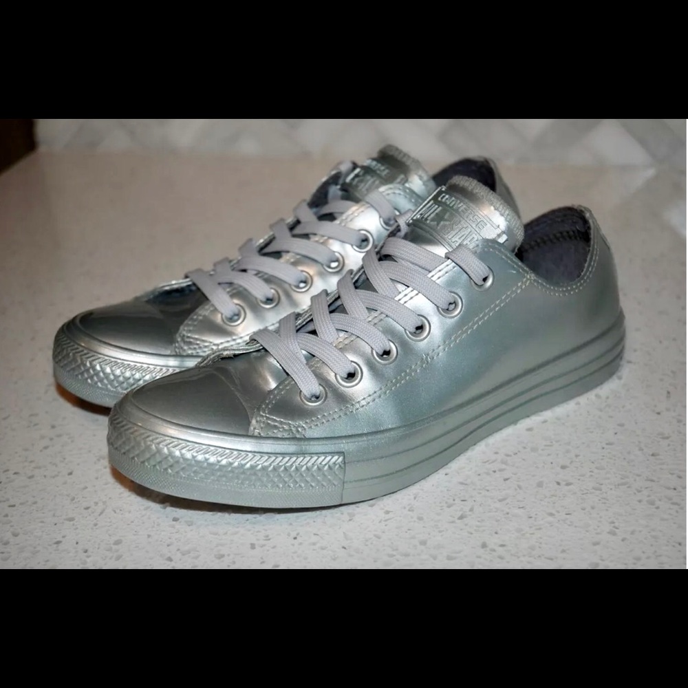 Converse All Star Womens Rubber Silver Sneakers
